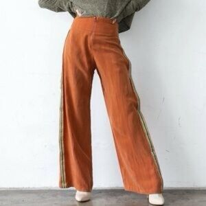 Tribe Kelley The Staff Bells Wide Leg Pants Sierra Orange Racing Stripe